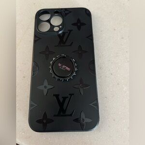 Final Sale! Luxury LV Style Black Phone Case for iPhone 13 Pro Max—gently loved!